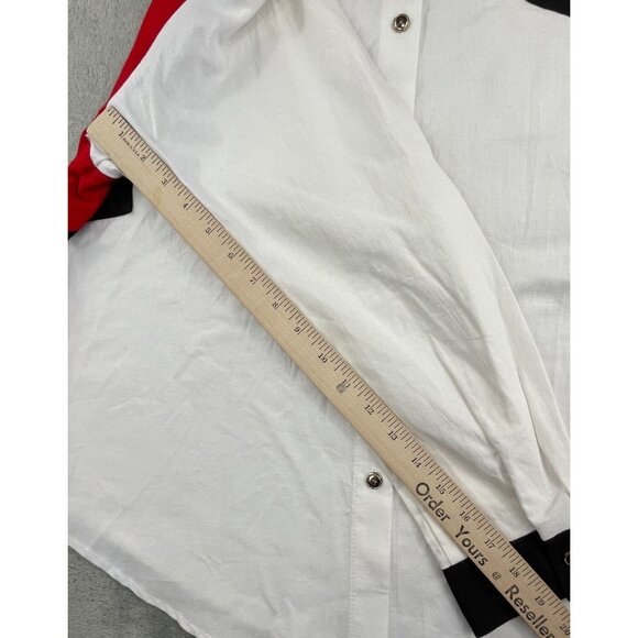 Vintage Roughrider Circle T Western Snap Shirt Men XL White Aztec Rodeo USA Made - Picture 8 of 10